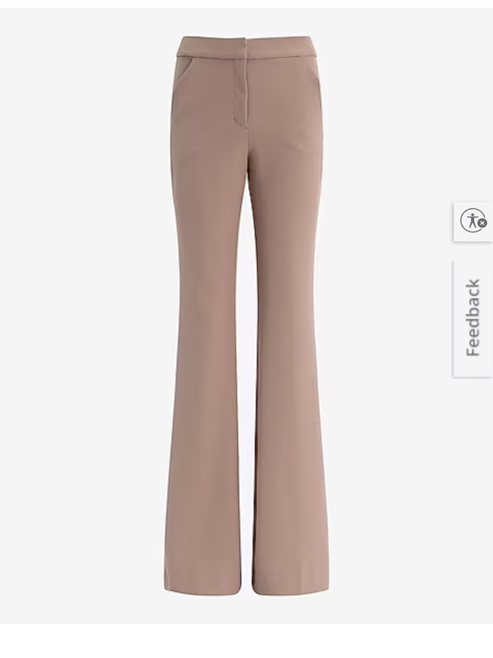 Express Tailored High-Waist Flared Pants - Taupe